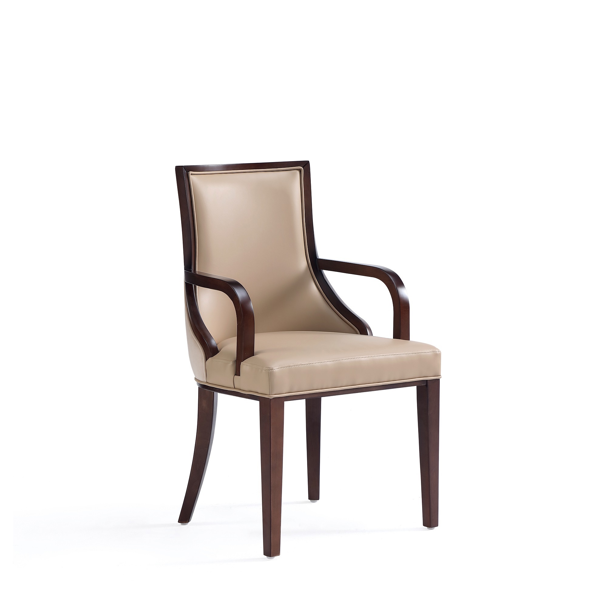 Manhattan Comfort, Grand Faux Leather Armchair Tan Wood Frame, Primary Color Tan, Included (qty.) 1 Model# DC048AR